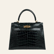 Hermès Vert Cypres Kelly Sellier 25 Alligator Mississippiensis Gold Hardware