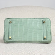 Hermès Vert D’eau Birkin 25 Matte Alligator Gold Hardware