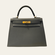 Hermès Vert De Gris Kelly Sellier 28 Epsom Gold Hardware