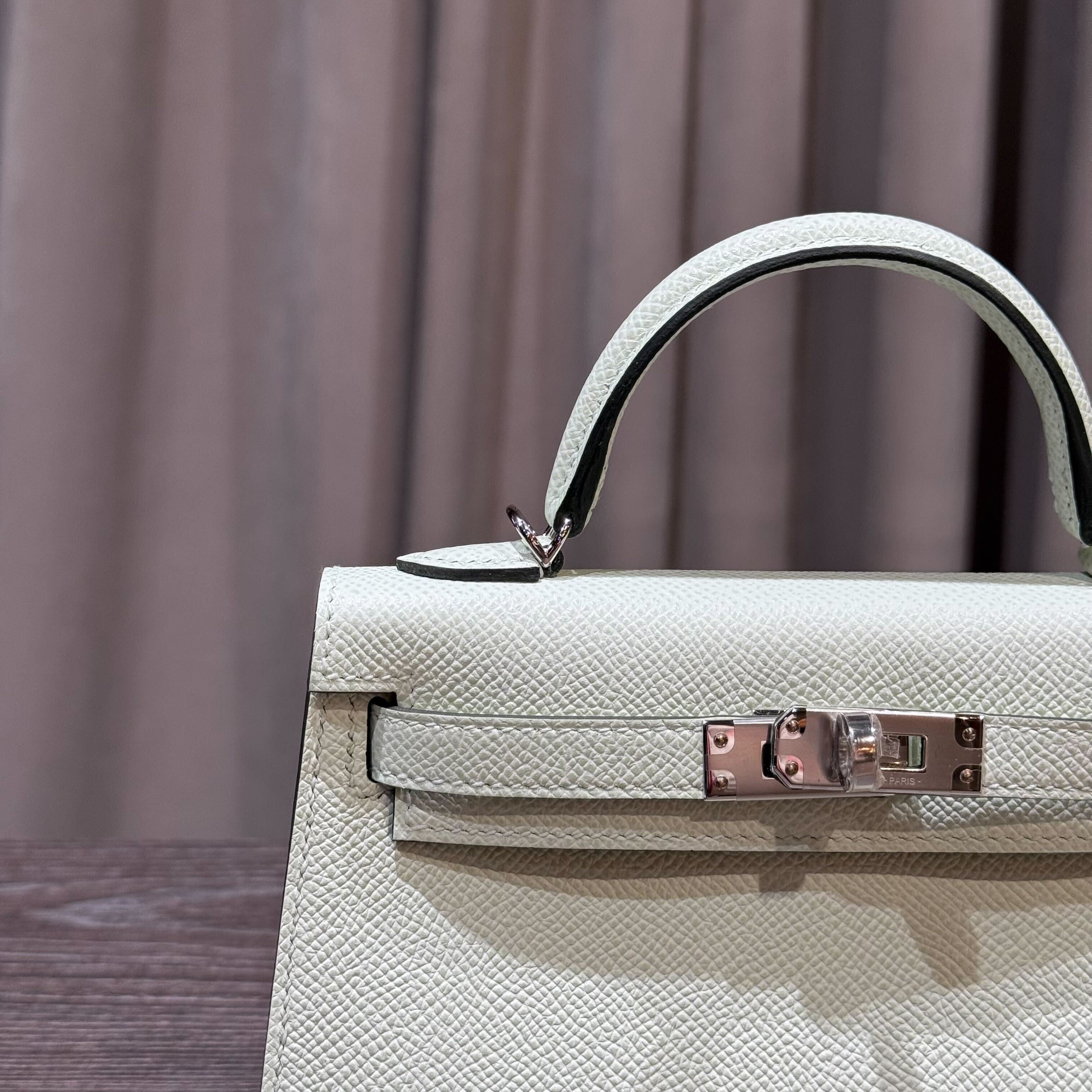 Hermès Vert Fizz Mini Kelly Sellier 20 Epsom Palladium Hardware