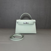 Hermès Vert Fizz Mini Kelly Sellier 20 Epsom Palladium Hardware