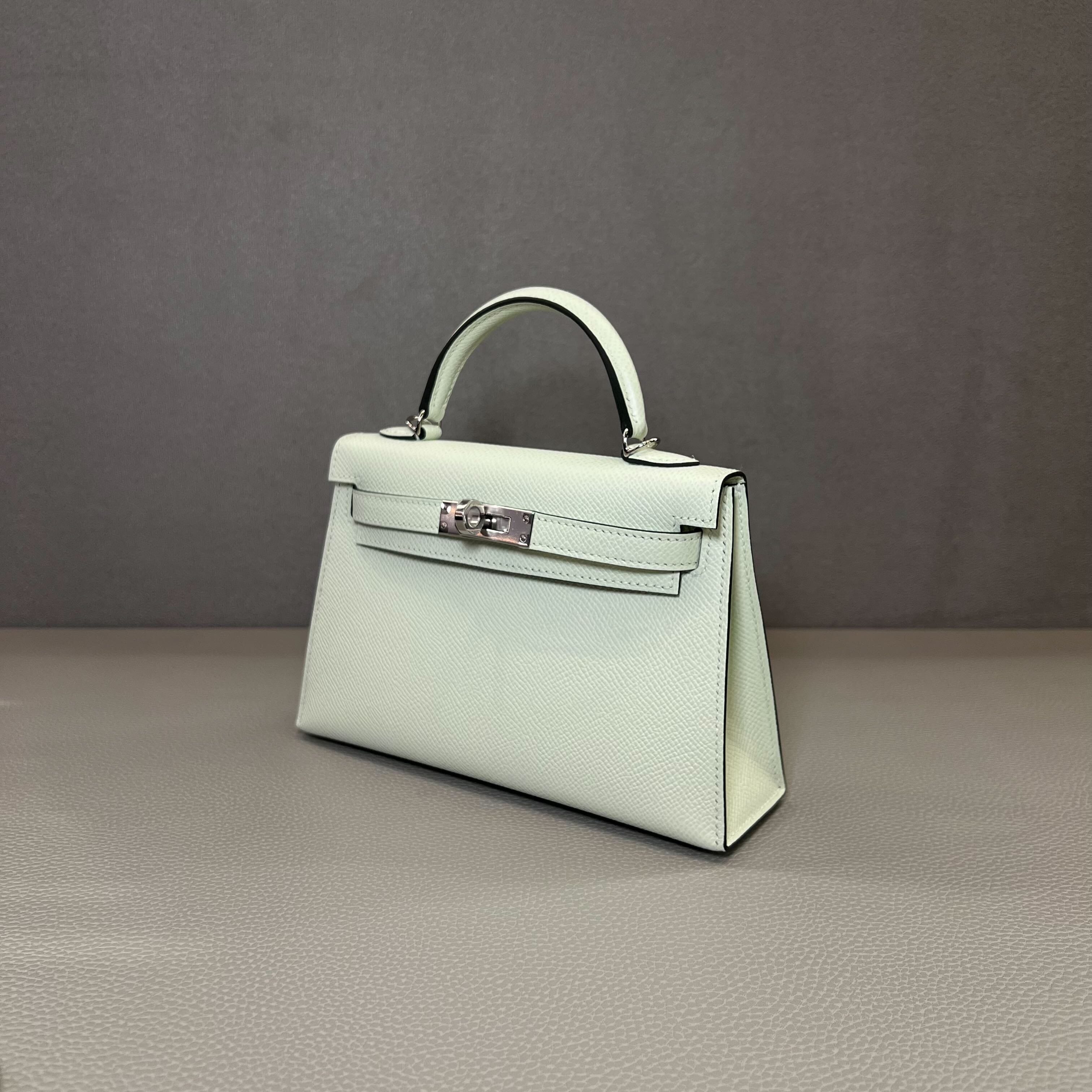 Hermès Vert Fizz Mini Kelly Sellier 20 Epsom Palladium Hardware