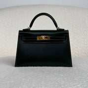 Hermès Vert Fonce Mini Kelly Sellier 20 Box Gold Hardware