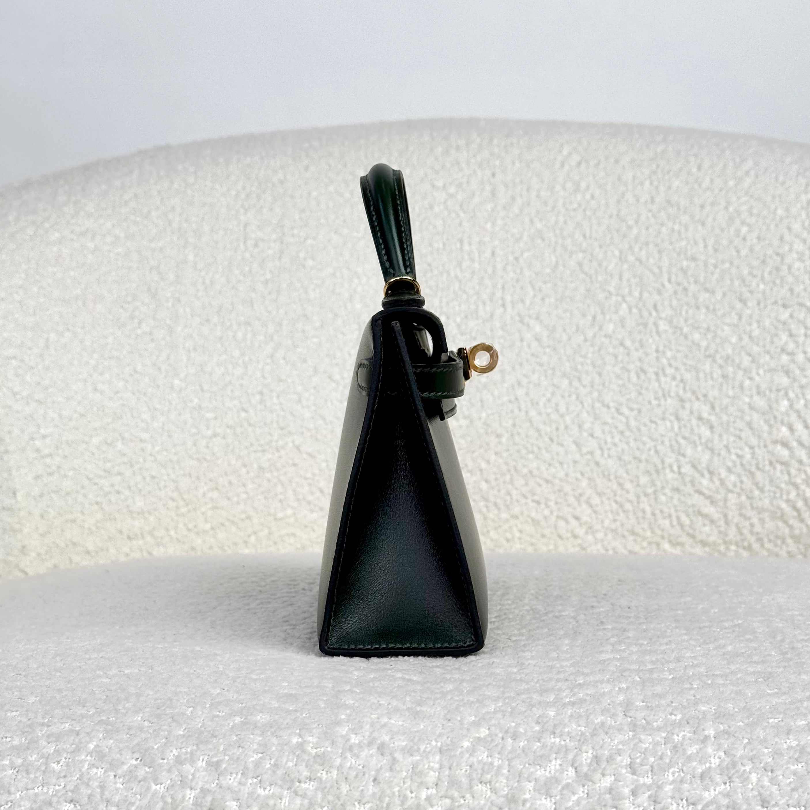 Hermès Vert Fonce Mini Kelly Sellier 20 Box Gold Hardware