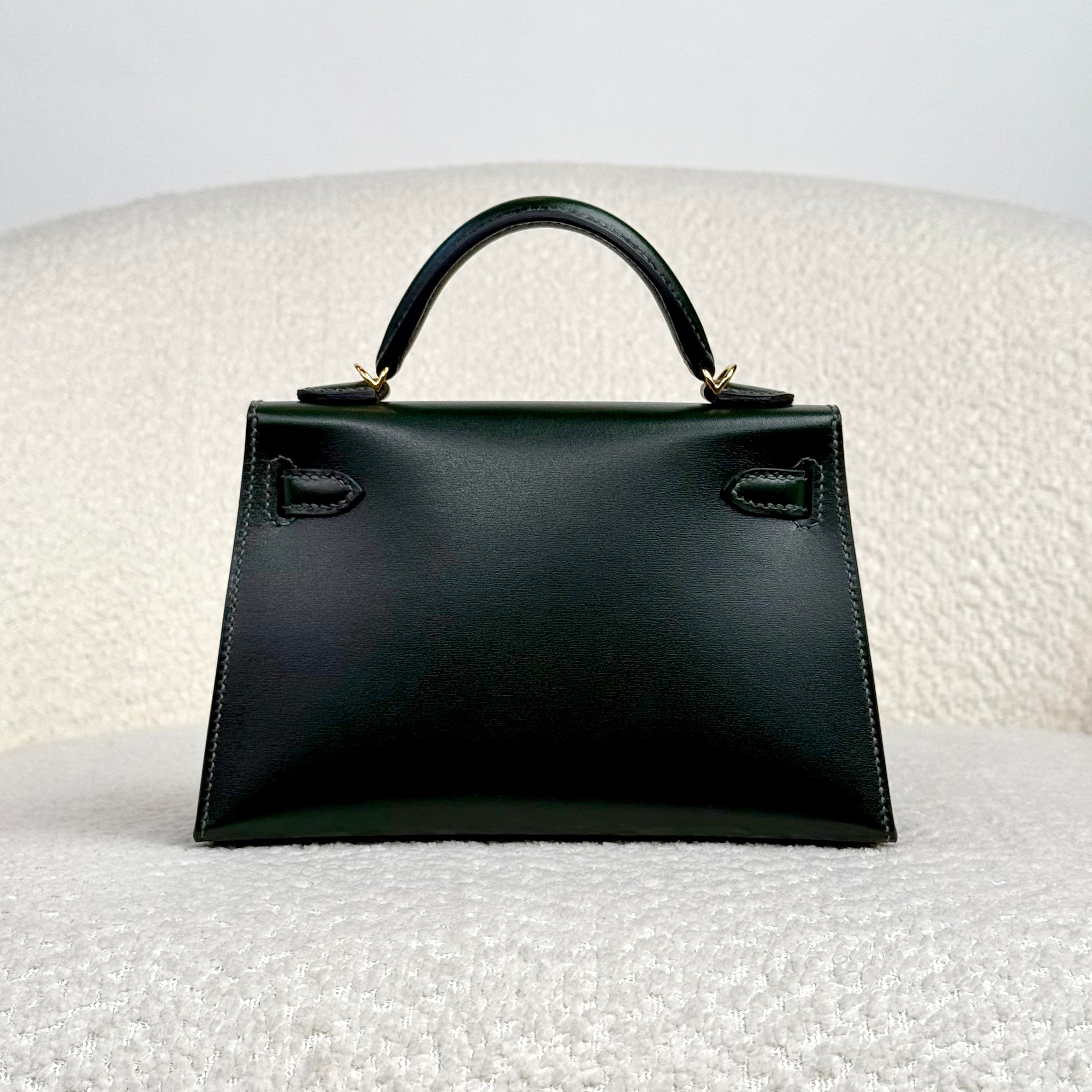 Hermès Vert Fonce Mini Kelly Sellier 20 Box Gold Hardware