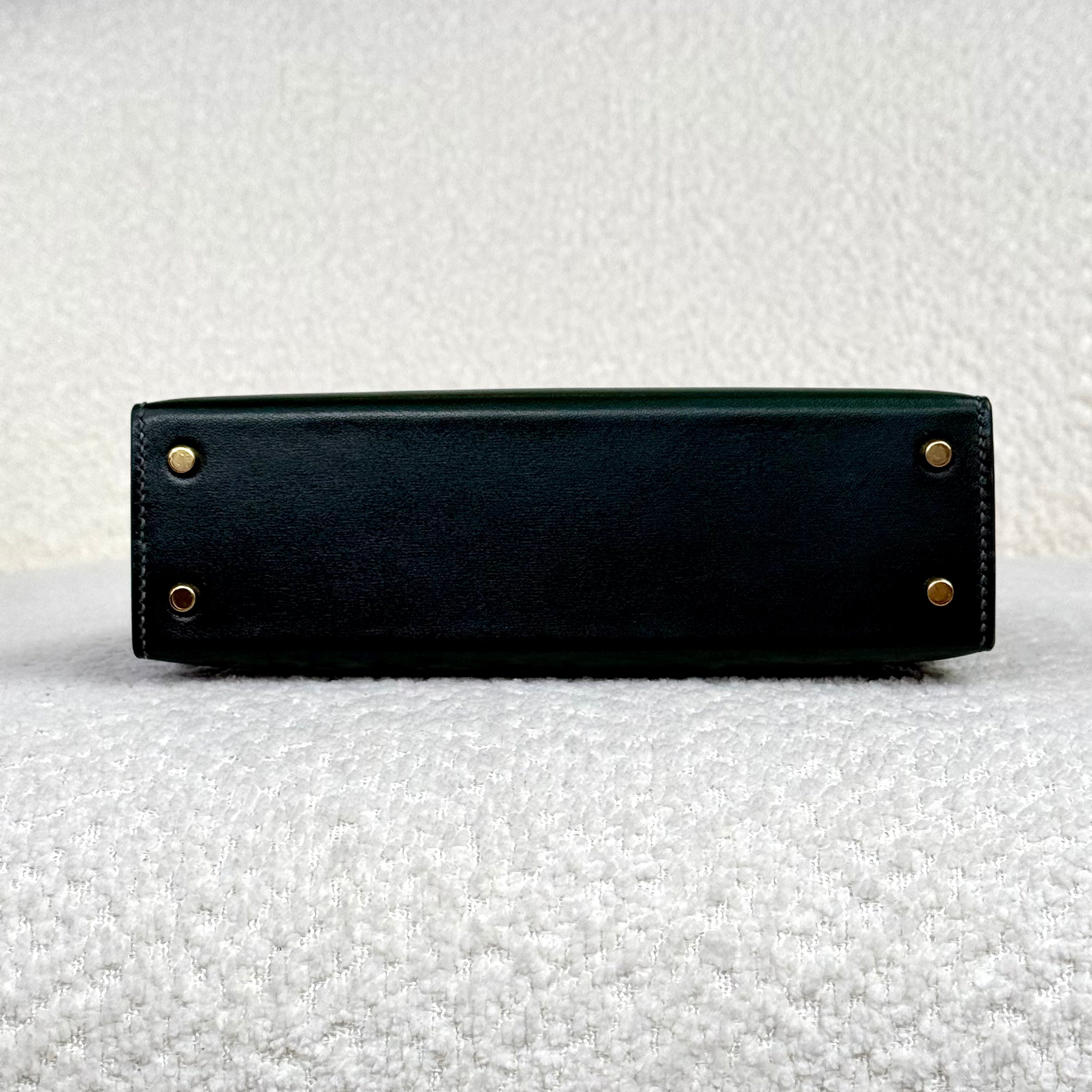 Hermès Vert Fonce Mini Kelly Sellier 20 Box Gold Hardware