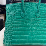 Hermès Vert Jade Birkin 25 Crocodile Porosus Palladium Hardware