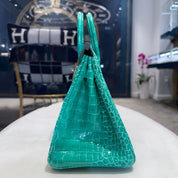 Hermès Vert Jade Birkin 25 Crocodile Porosus Palladium Hardware