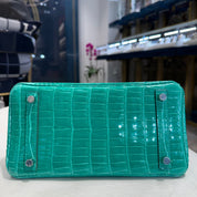 Hermès Vert Jade Birkin 25 Crocodile Porosus Palladium Hardware