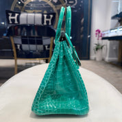 Hermès Vert Jade Birkin 25 Crocodile Porosus Palladium Hardware