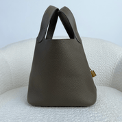Hermès Vert Loden Picotin 18 Taurillon Clemence Gold Hardware