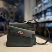 Hermès Vert Mangrove Kelly En Desordre Sellier 20 Epsom Permabrass Hardware Limited Edition