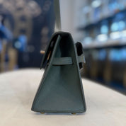 Hermès Vert Mangrove Kelly En Desordre Sellier 20 Epsom Permabrass Hardware Limited Edition