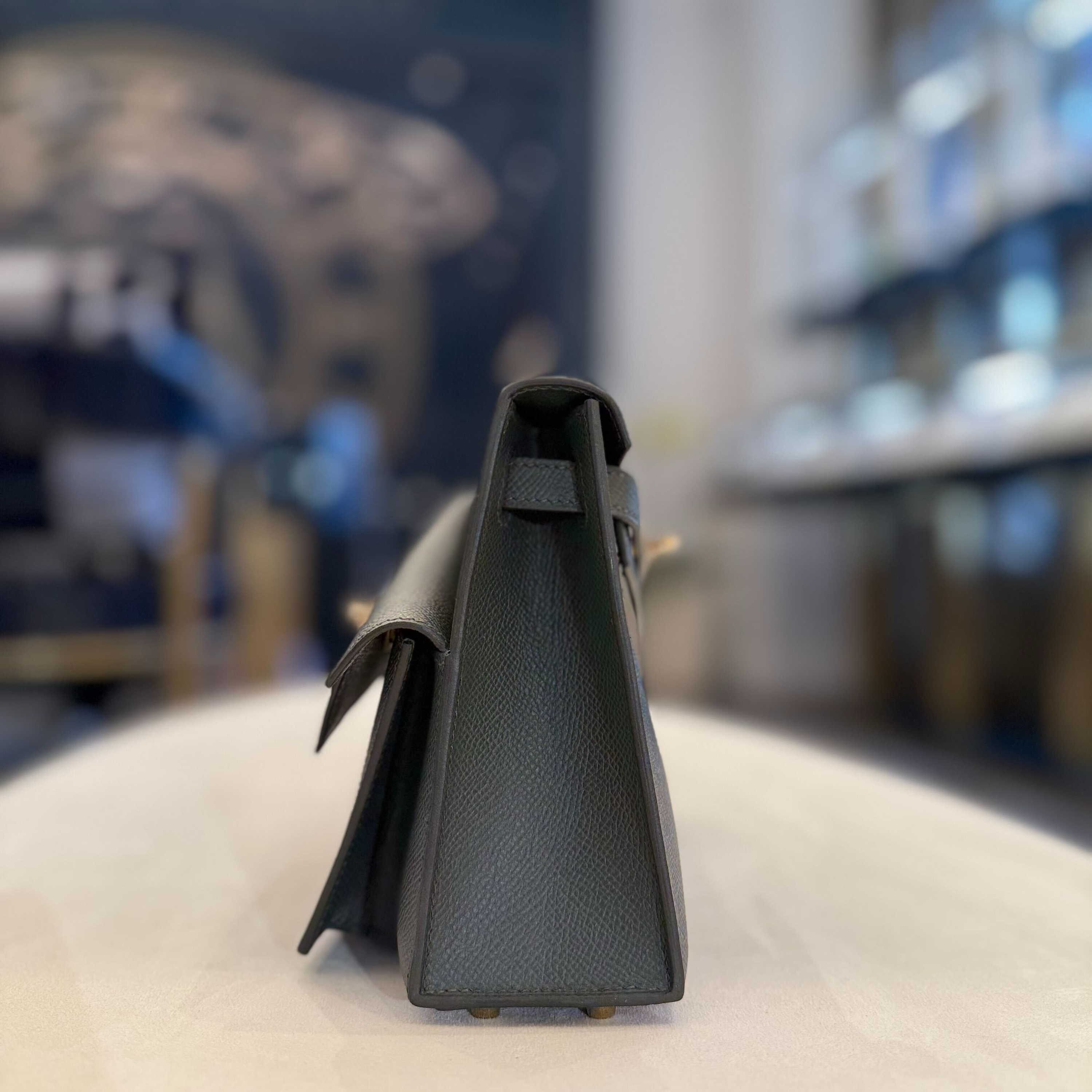 Hermès Vert Mangrove Kelly En Desordre Sellier 20 Epsom Permabrass Hardware Limited Edition