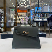 Hermès Vert Mangrove Kelly En Desordre Sellier 20 Epsom Permabrass Hardware Limited Edition