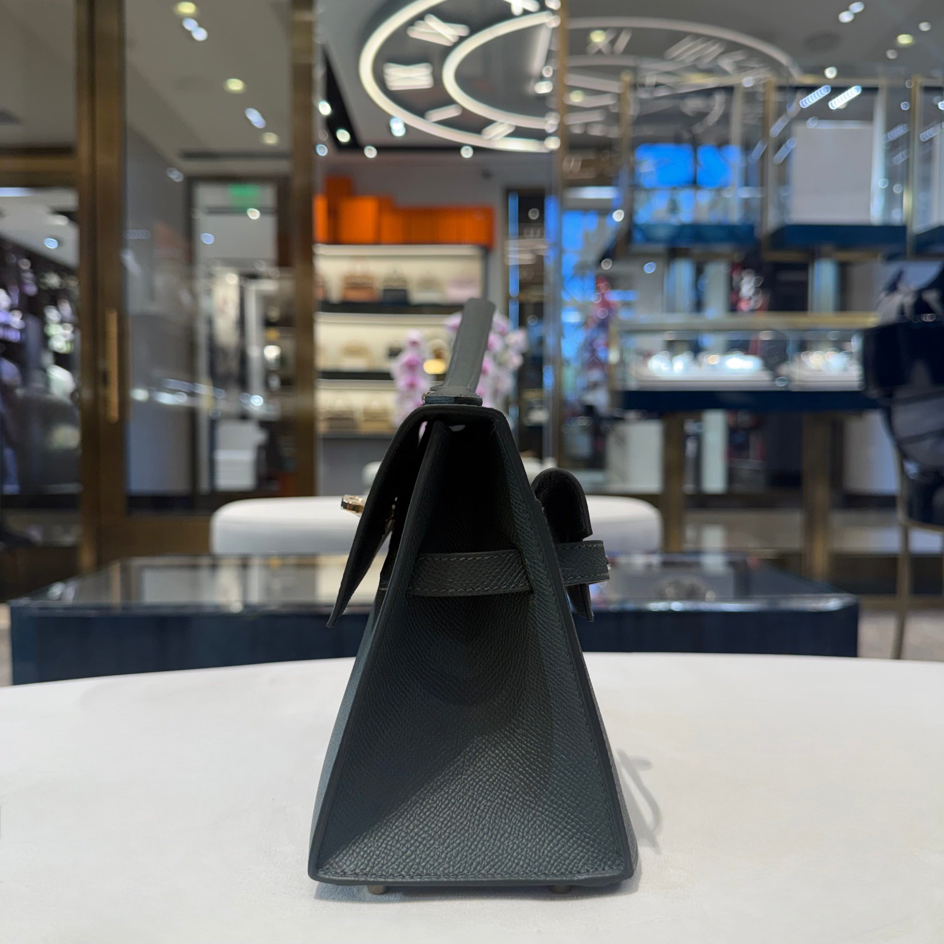 Hermès Vert Mangrove Kelly En Desordre Sellier 20 Epsom Permabrass Hardware Limited Edition