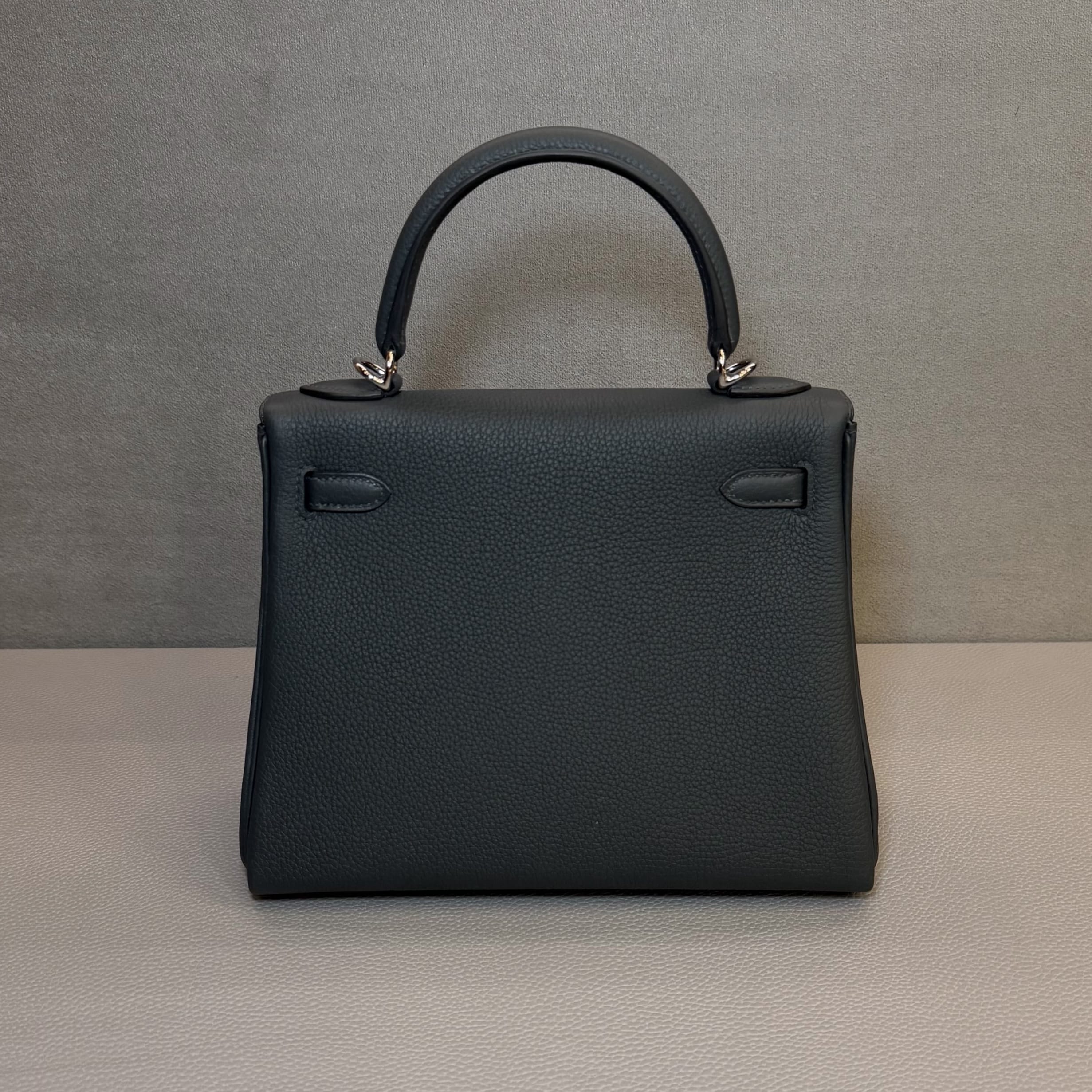 Hermès Vert Mangrove Kelly Retourne 25 Togo Palladium Hardware