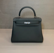 Hermès Vert Mangrove Kelly Retourne 25 Togo Palladium Hardware