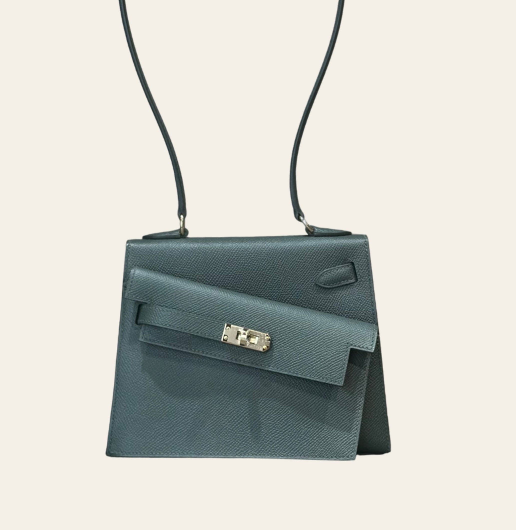 Hermès Vert Mangrove Mini Kelly En Desordre 20 Permabrass Hardware Limited Edition