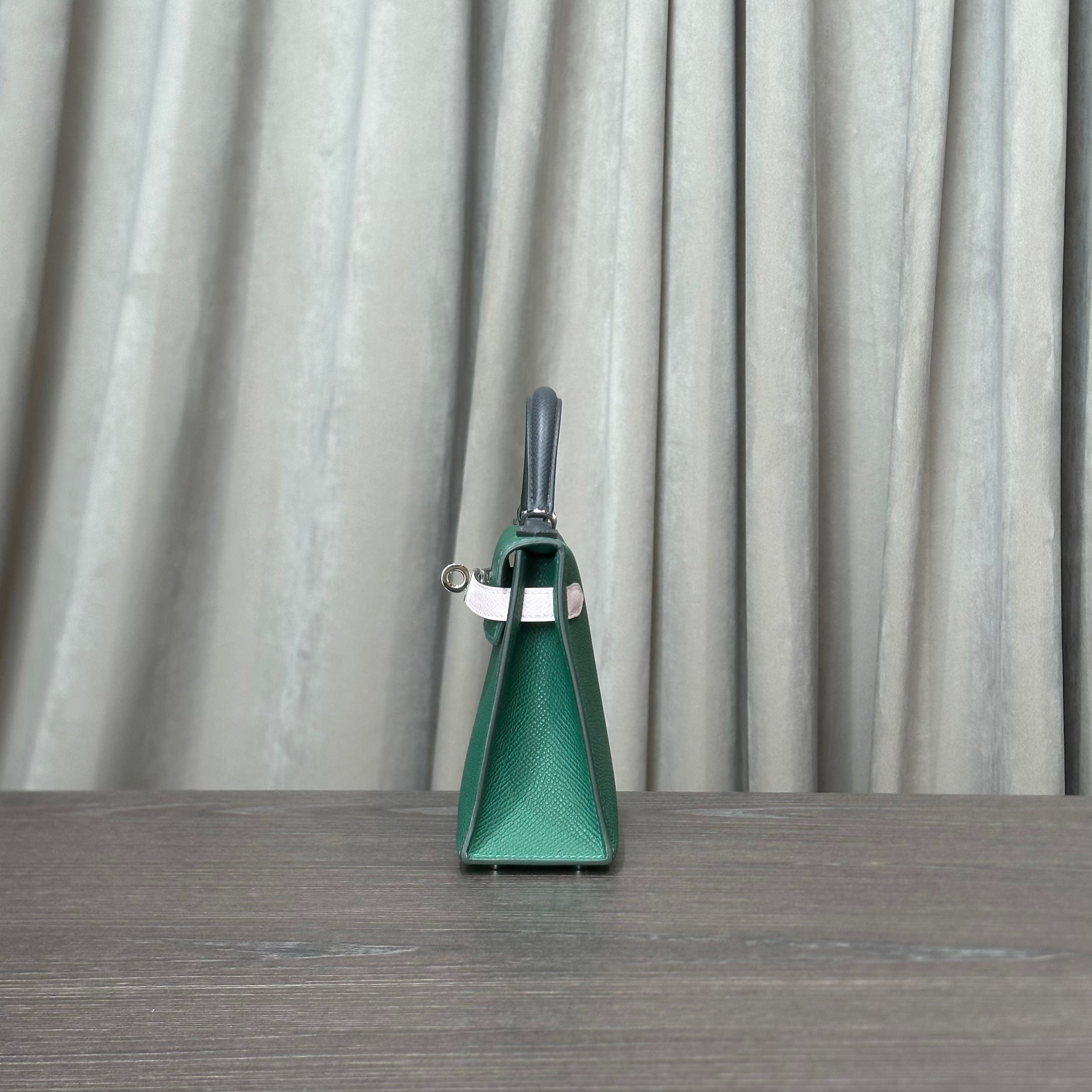 Hermès Green, Pink, Grey Kelly 20 Sellier – Tricolore Mini Kelly