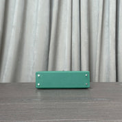 Hermès Vert Moyen/ Mauve Pale/Ardoise Kelly 20 Sellier Tricolore Epsom Palladium Hardware