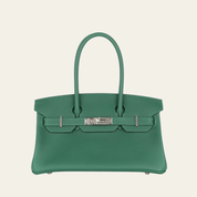 Hermès Vert Moyen Shoulder Birkin Light 29 Evercolor Palladium Hardware