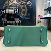 Hermès Vert Moyen Shoulder Birkin Light 29 Evercolor Palladium Hardware