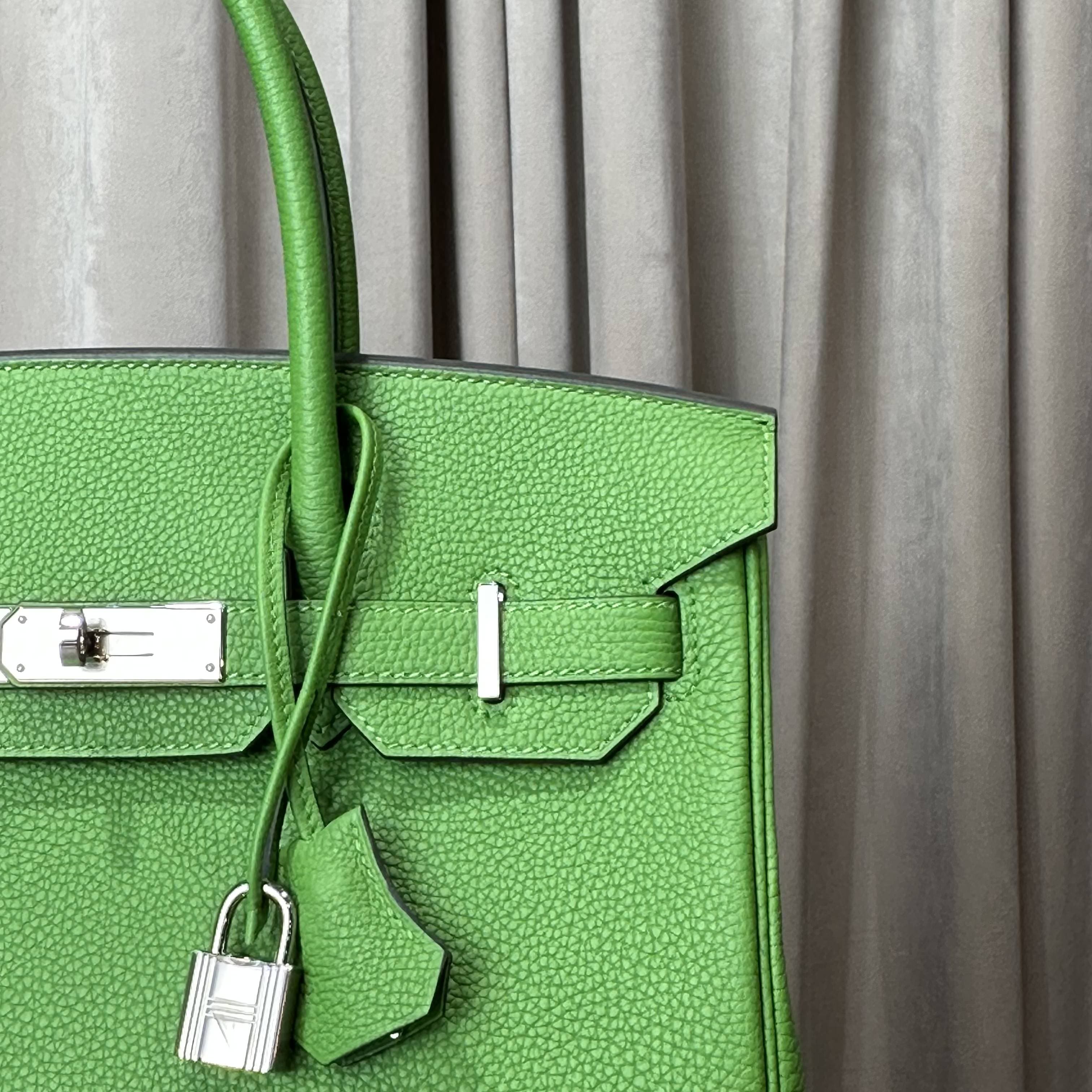 Hermès Vert Yucca Birkin 30 Togo Palladium Hardware