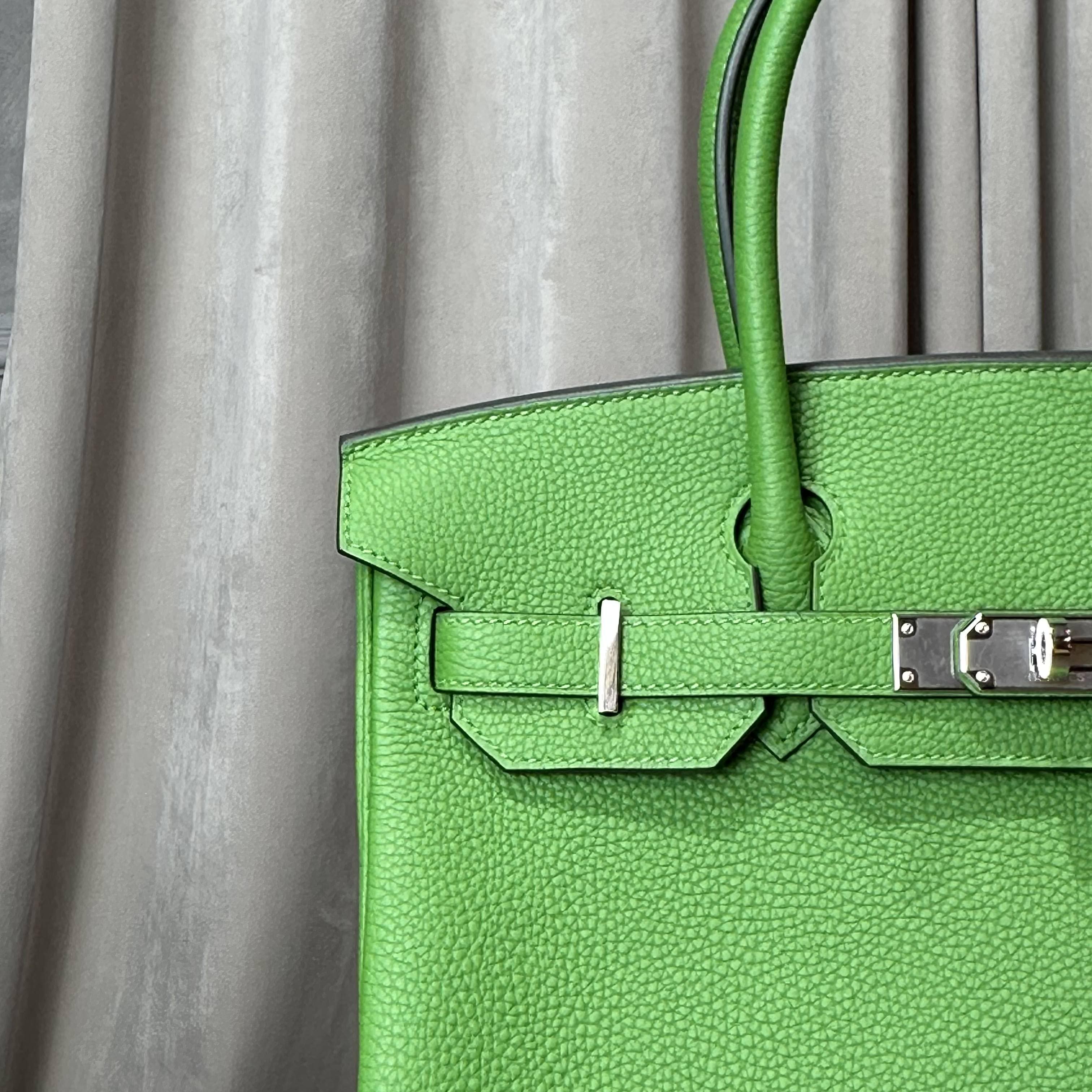 Hermès Vert Yucca Birkin 30 Togo Palladium Hardware