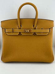 Hermès Birkin 25 Togo Calfskin Naturel Sable Gold Hardware