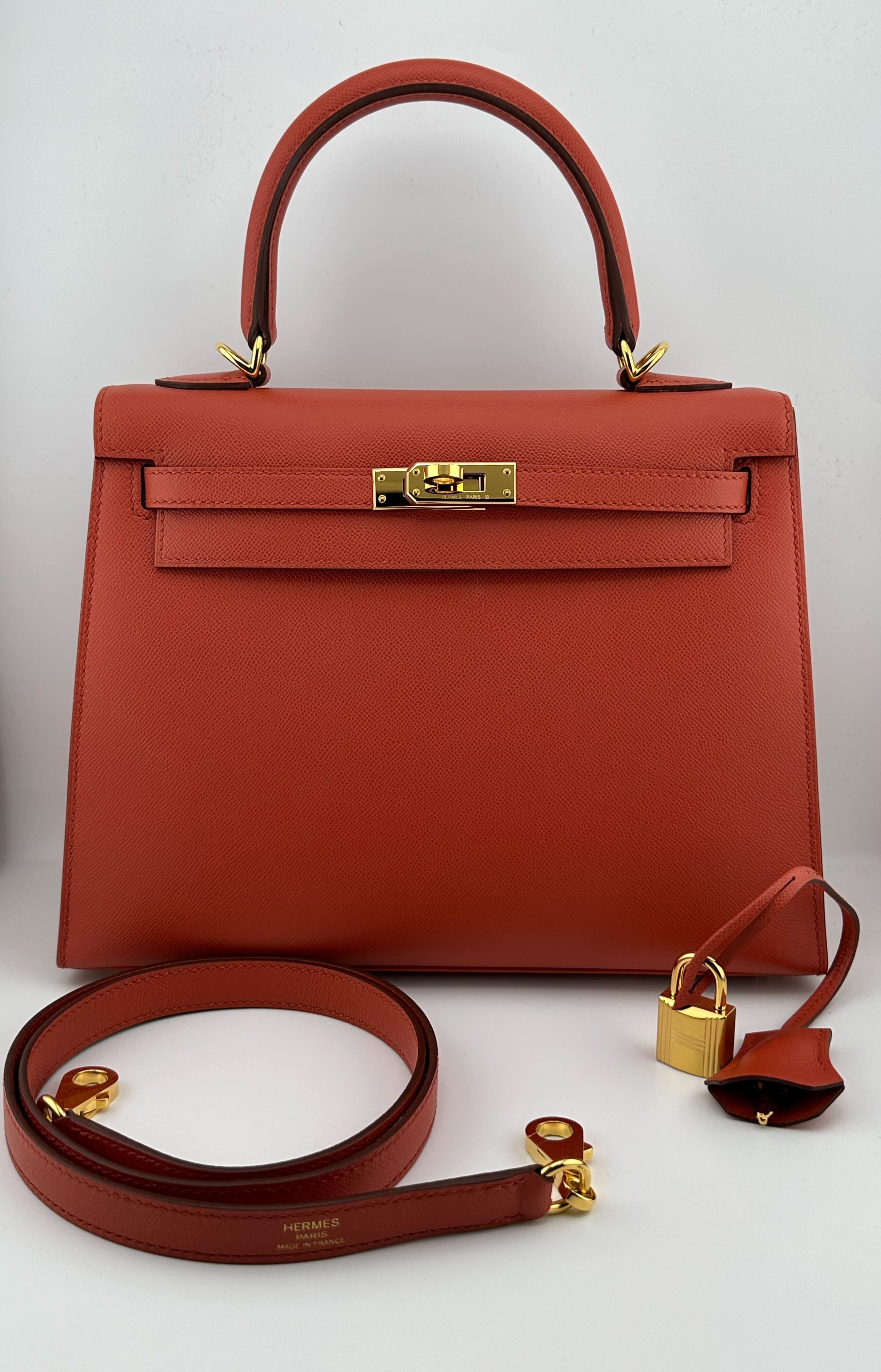 Hermès Kelly II Sellier 25 Veau Madame Sanguine Gold Hardware