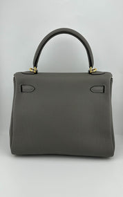 Hermès Kelly II Retourne 25 Veau Togo Gris Meyer Gold Hardware