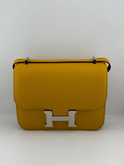 Hermès Constance 18 Verso Veau Evercolor Jaune Amber/Rose Lipstick Palladium Hardware