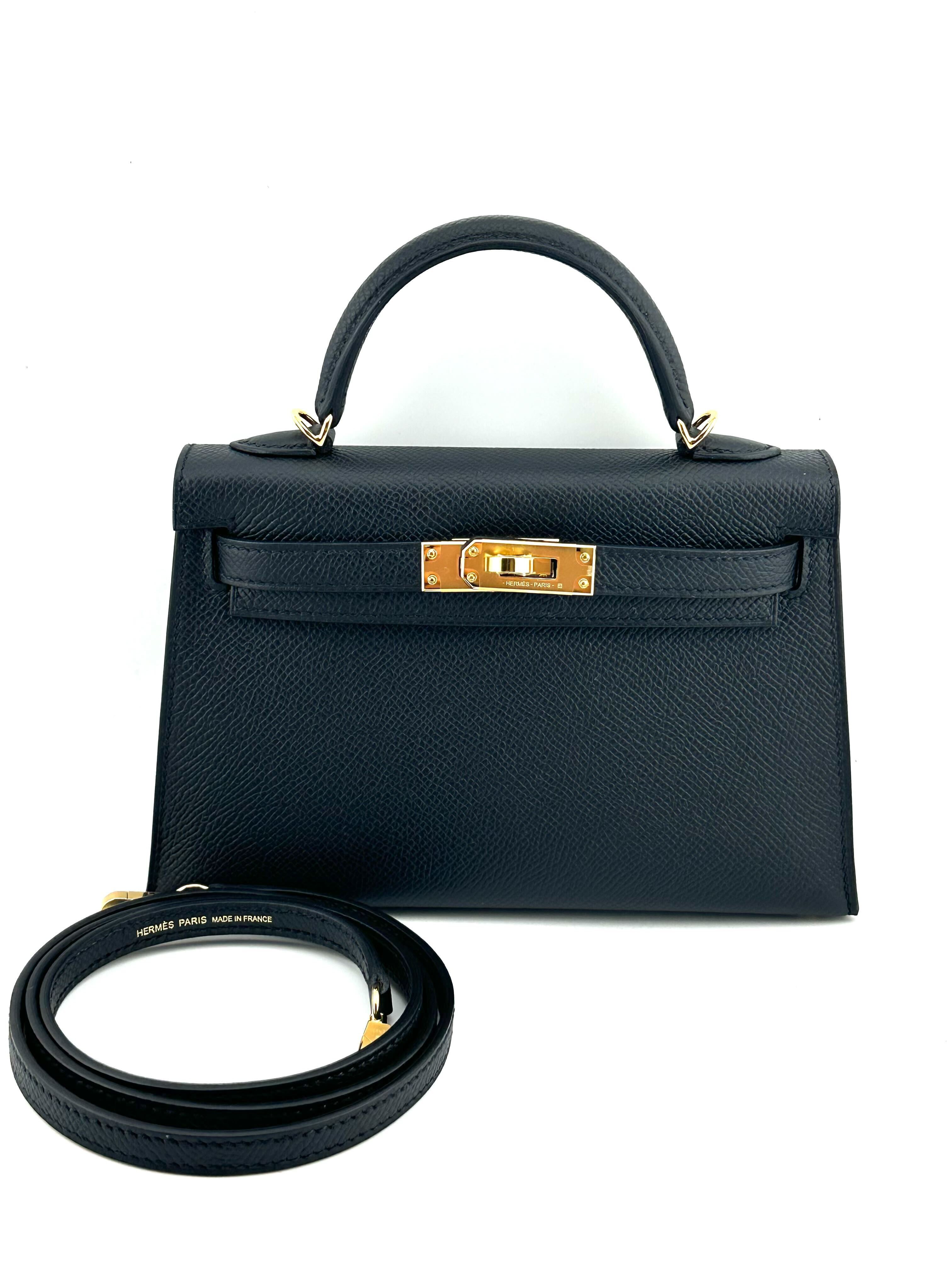 Hermès Kelly II Sellier 20 Mini Epsom Calfskin Noir Gold Hardware