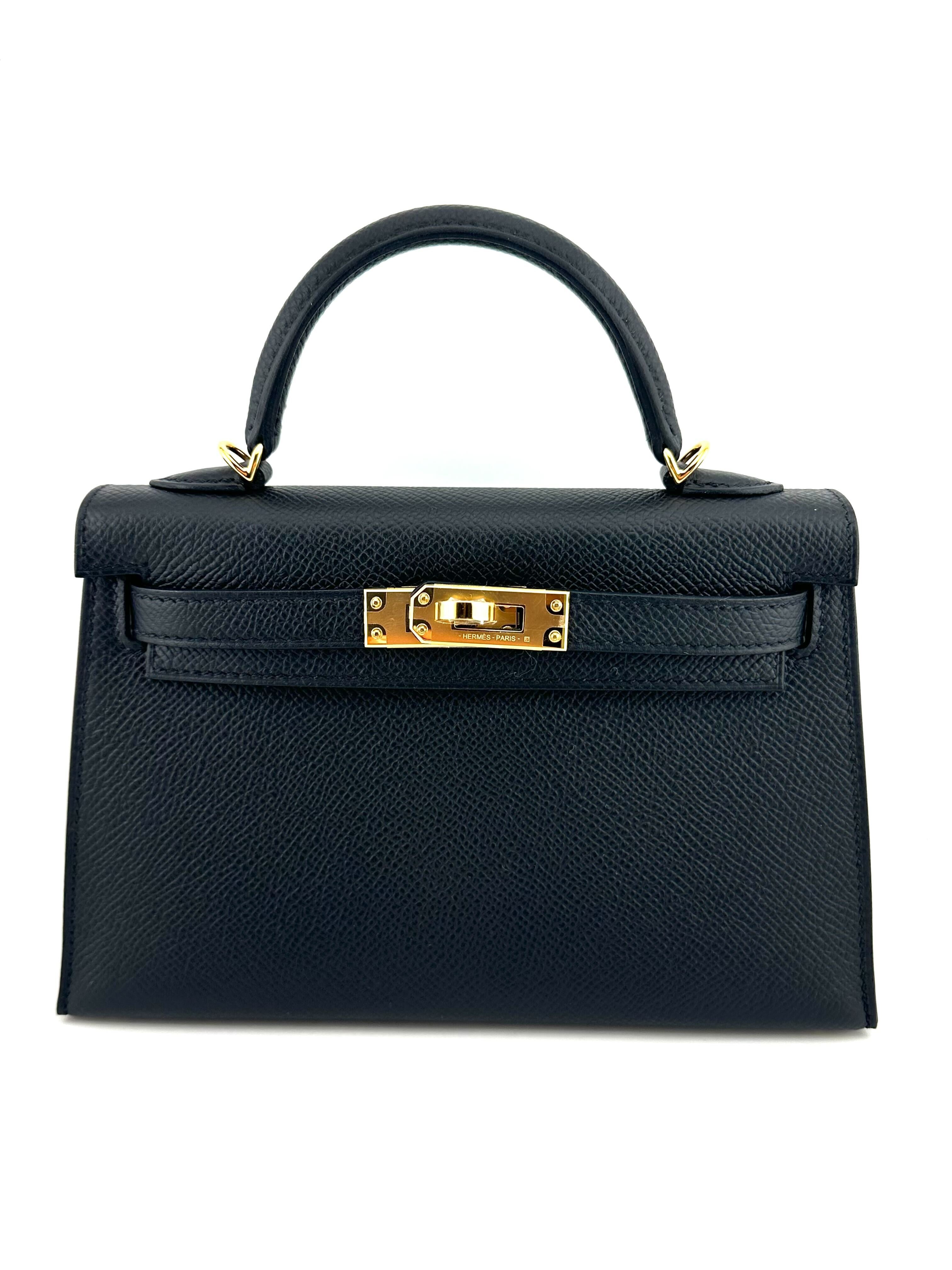 Hermès Kelly II Sellier 20 Mini Epsom Calfskin Noir Gold Hardware