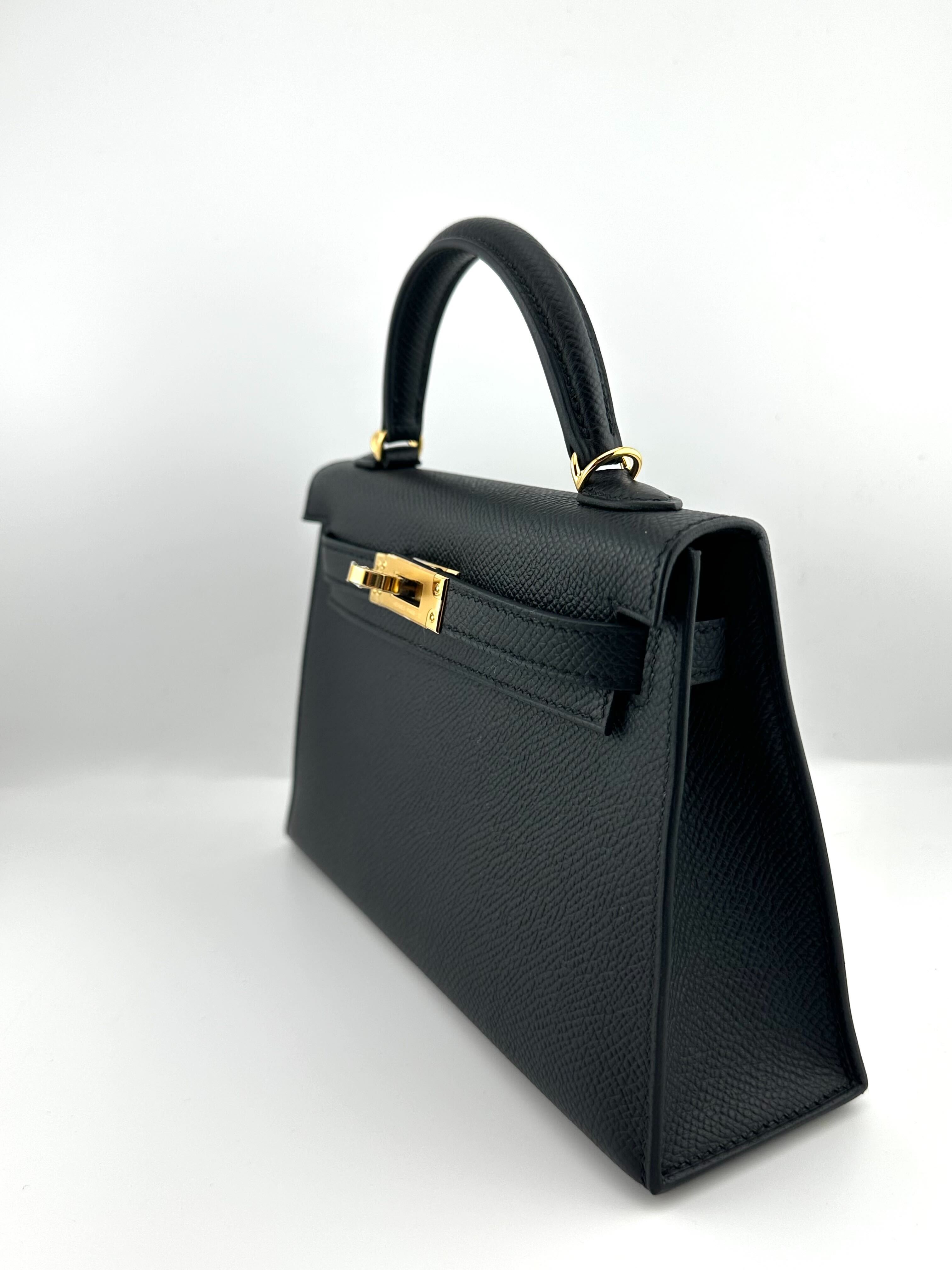 Hermès Kelly II Sellier 20 Mini Epsom Calfskin Noir Gold Hardware