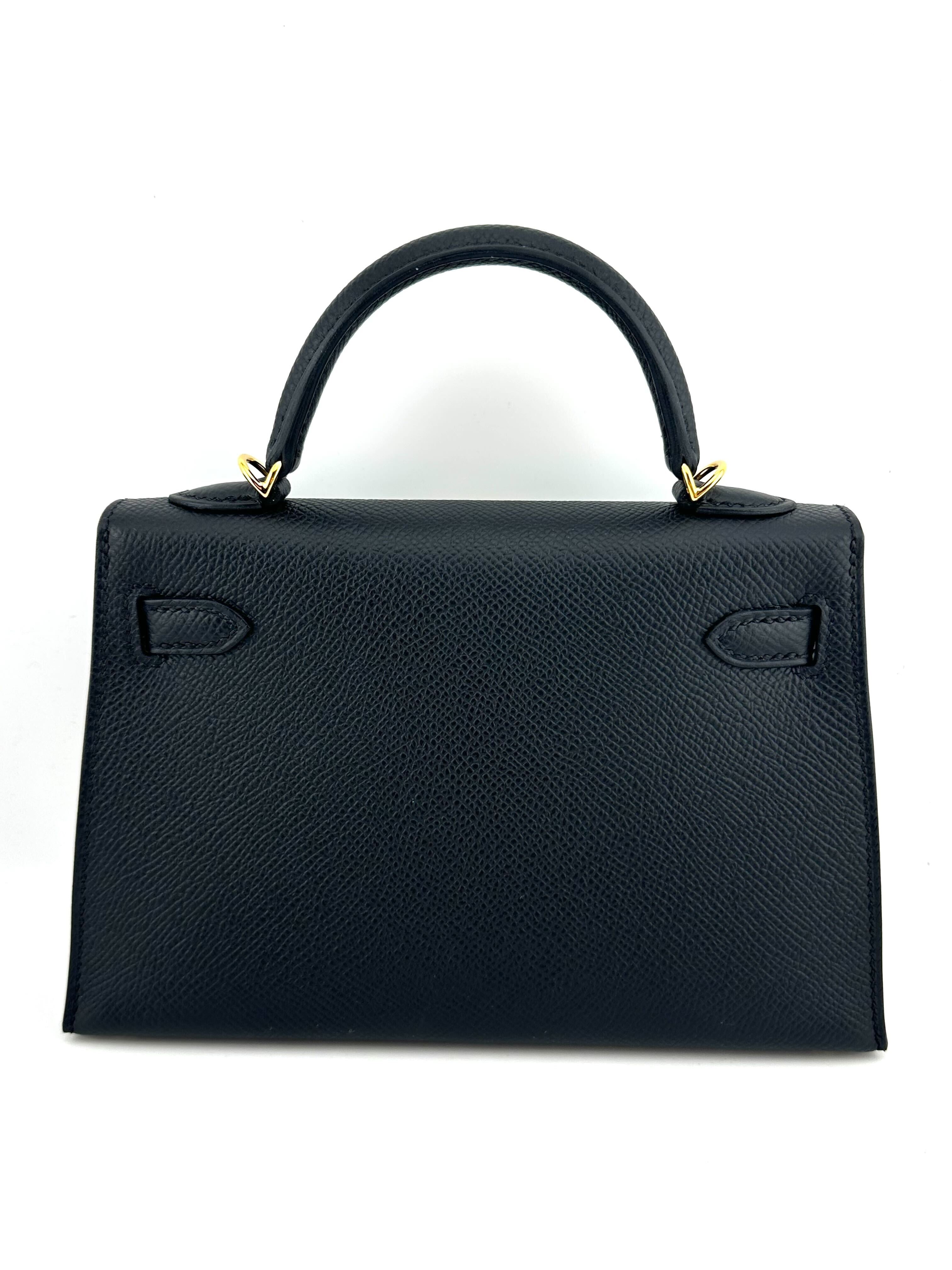 Hermès Kelly II Sellier 20 Mini Epsom Calfskin Noir Gold Hardware