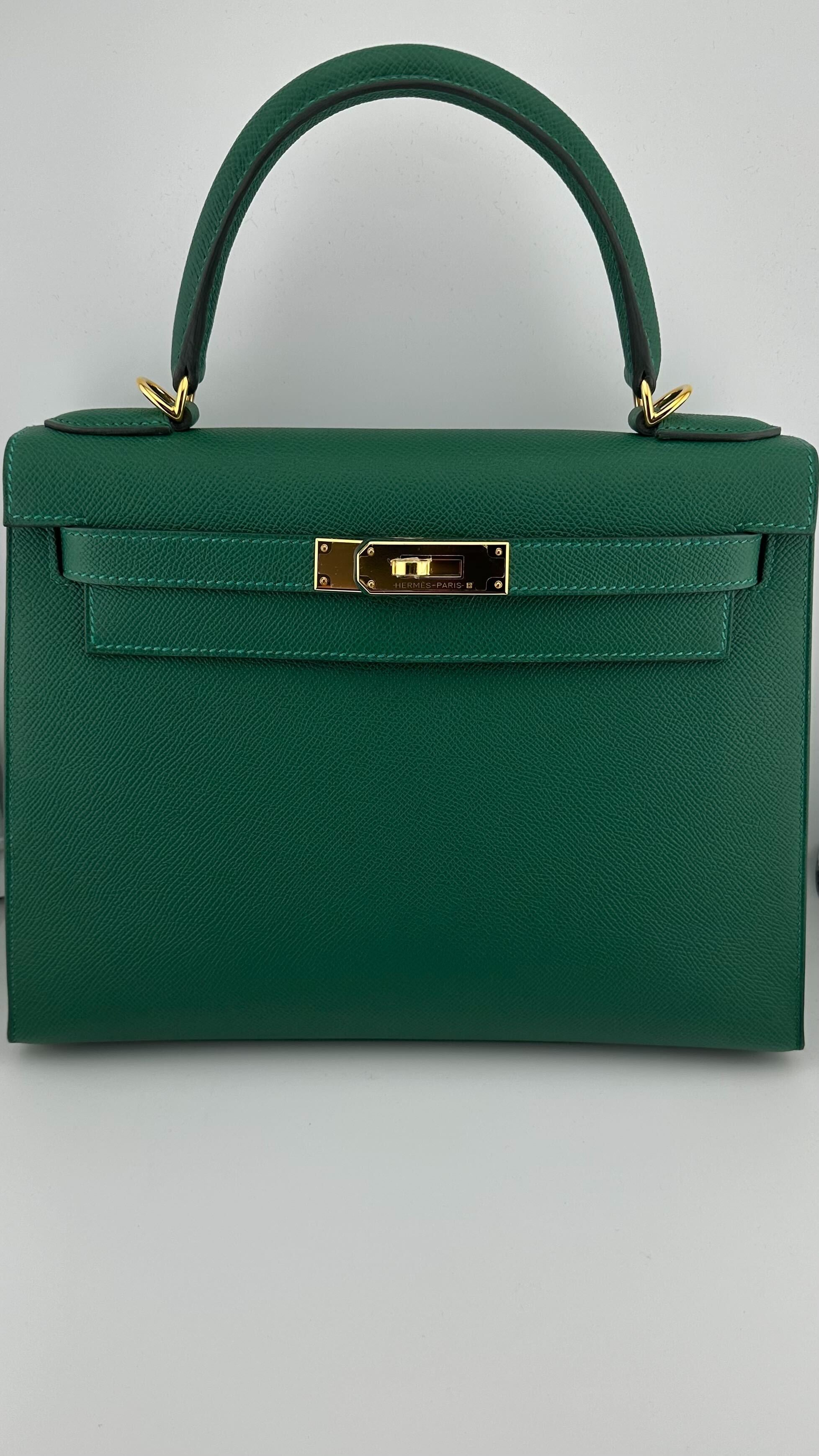 Hermès Kelly II Sellier 28 Veau Epsom Vert Moyen Gold Hardware