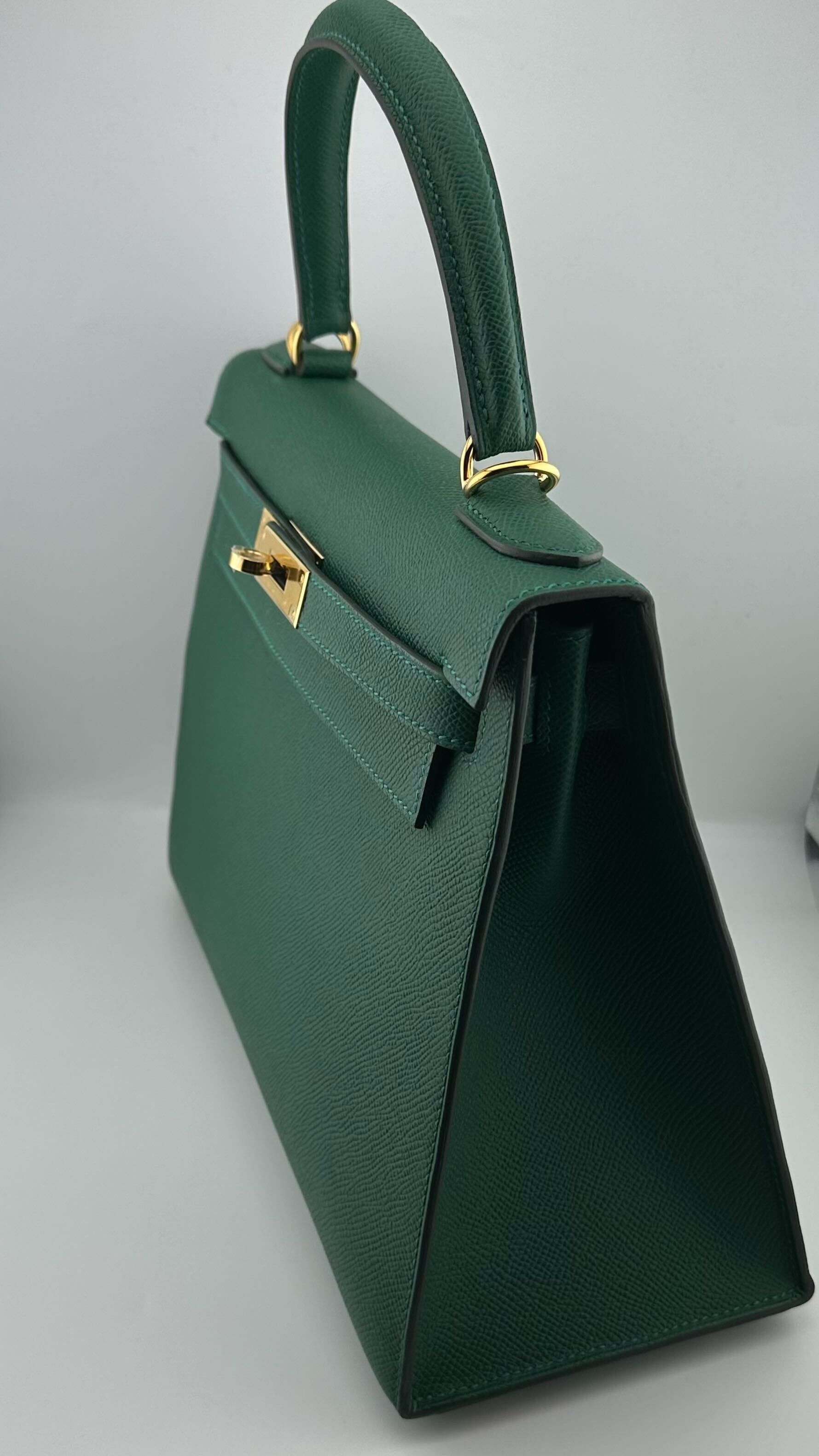 Hermès Kelly II Sellier 28 Veau Epsom Vert Moyen Gold Hardware