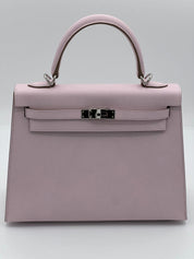 Hermès Kelly 25 Epsom Leather Mauve Pale Palladium Hardware