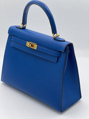 Hermès Kelly 25 Epsom Leather Bleu France Gold Hardware