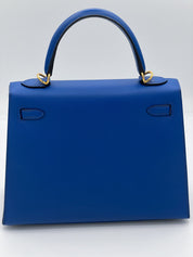 Hermès Kelly 25 Epsom Leather Bleu France Gold Hardware