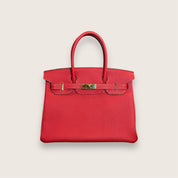 Hermès Birkin 30 Rouge Casque Togo Gold Hardware