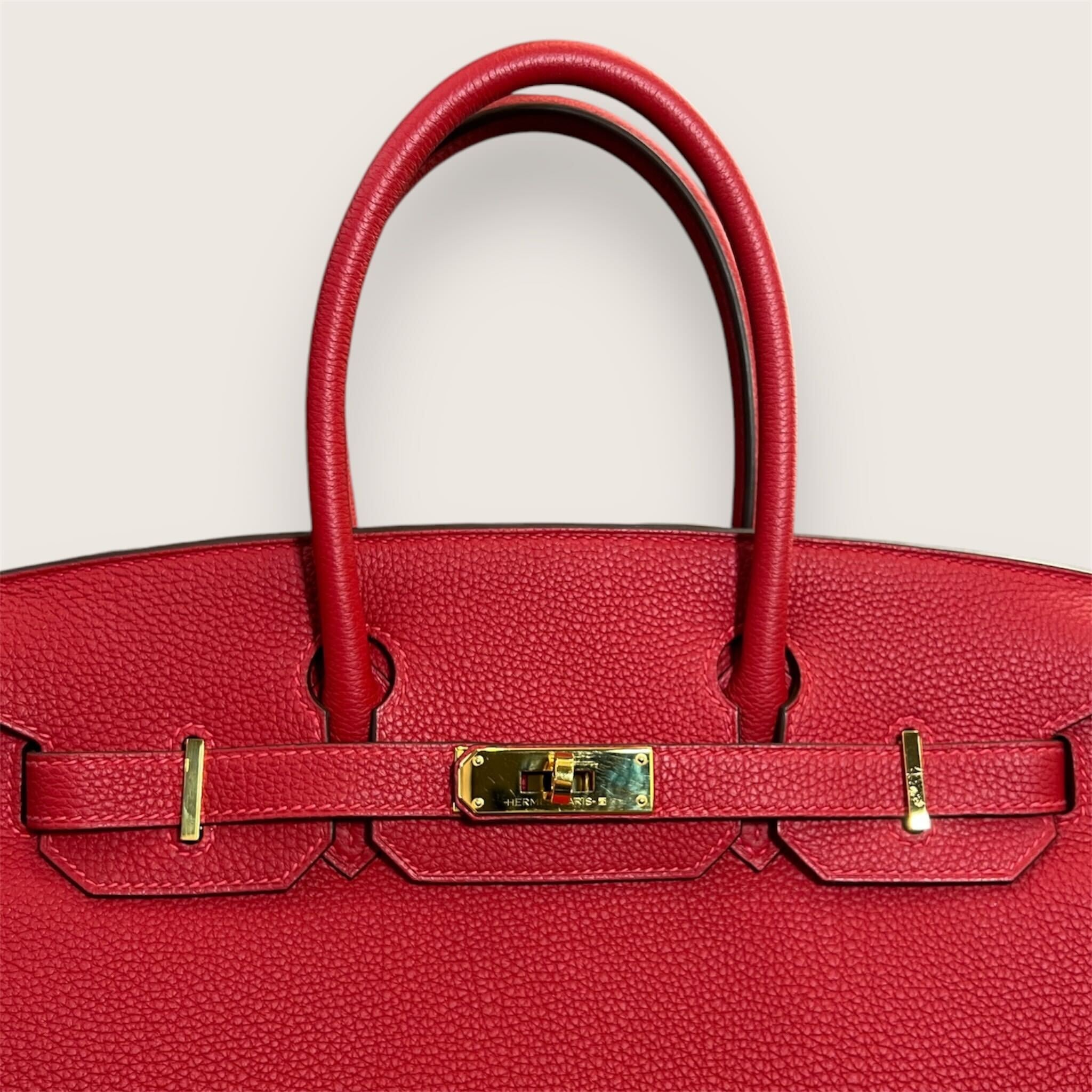 Hermès Birkin 30 Rouge Casque Togo Gold Hardware