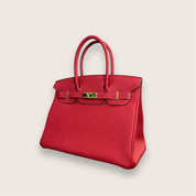 Hermès Birkin 30 Rouge Casque Togo Gold Hardware