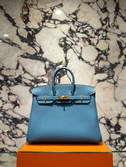 Hermès Birkin 25 Togo Calfskin New Bleu Jean Gold Hardware