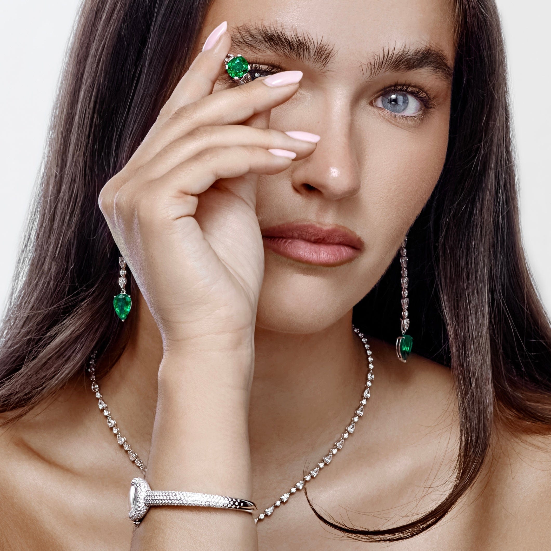 Interchangeable Dangling Diamond Earrings