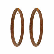 Earrings Jacob & Co. Hoop Earrings 18K Yellow Gold Pave Set with Brown Diamonds Wrist Aficionado