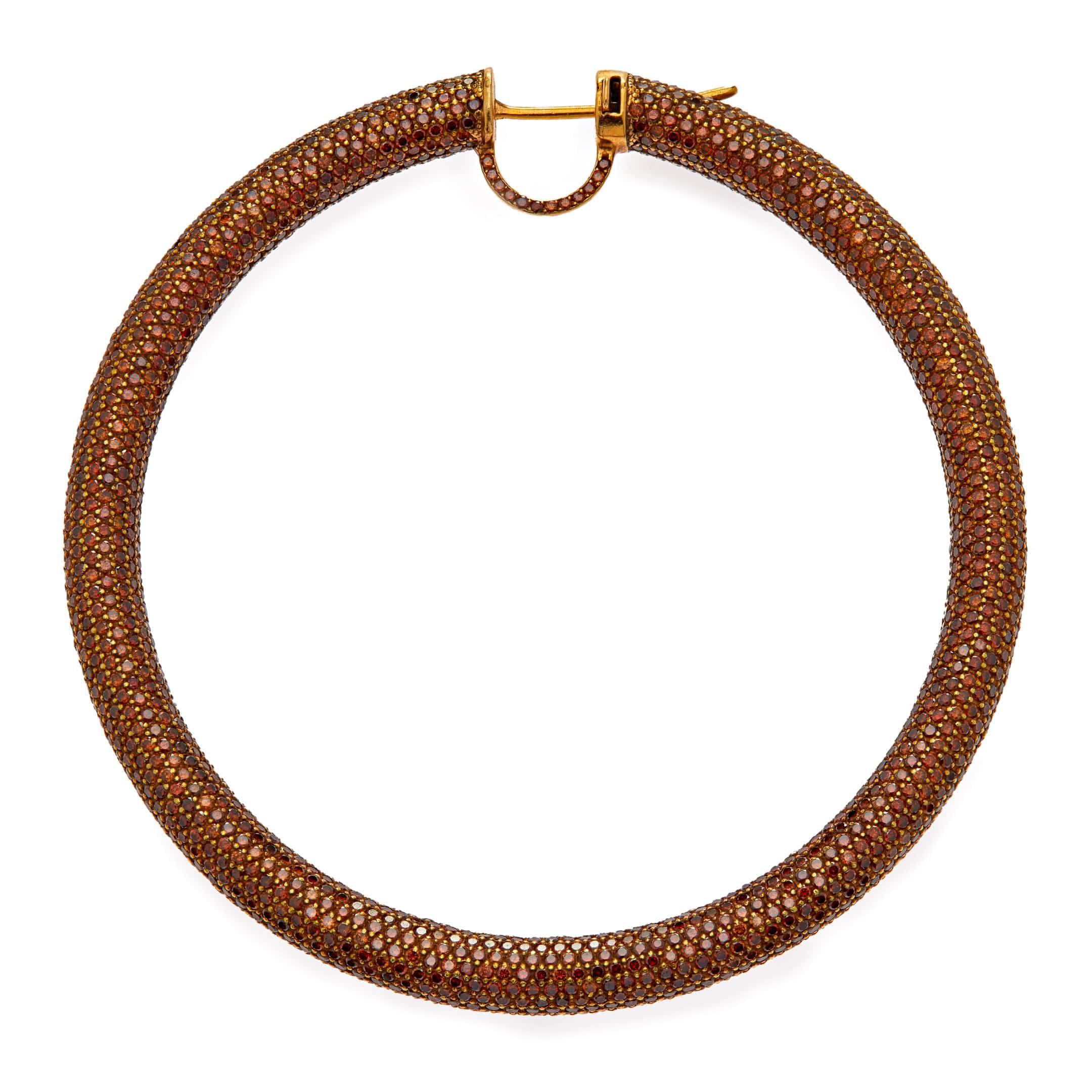 Earrings Jacob & Co. Hoop Earrings 18K Yellow Gold Pave Set with Brown Diamonds Wrist Aficionado