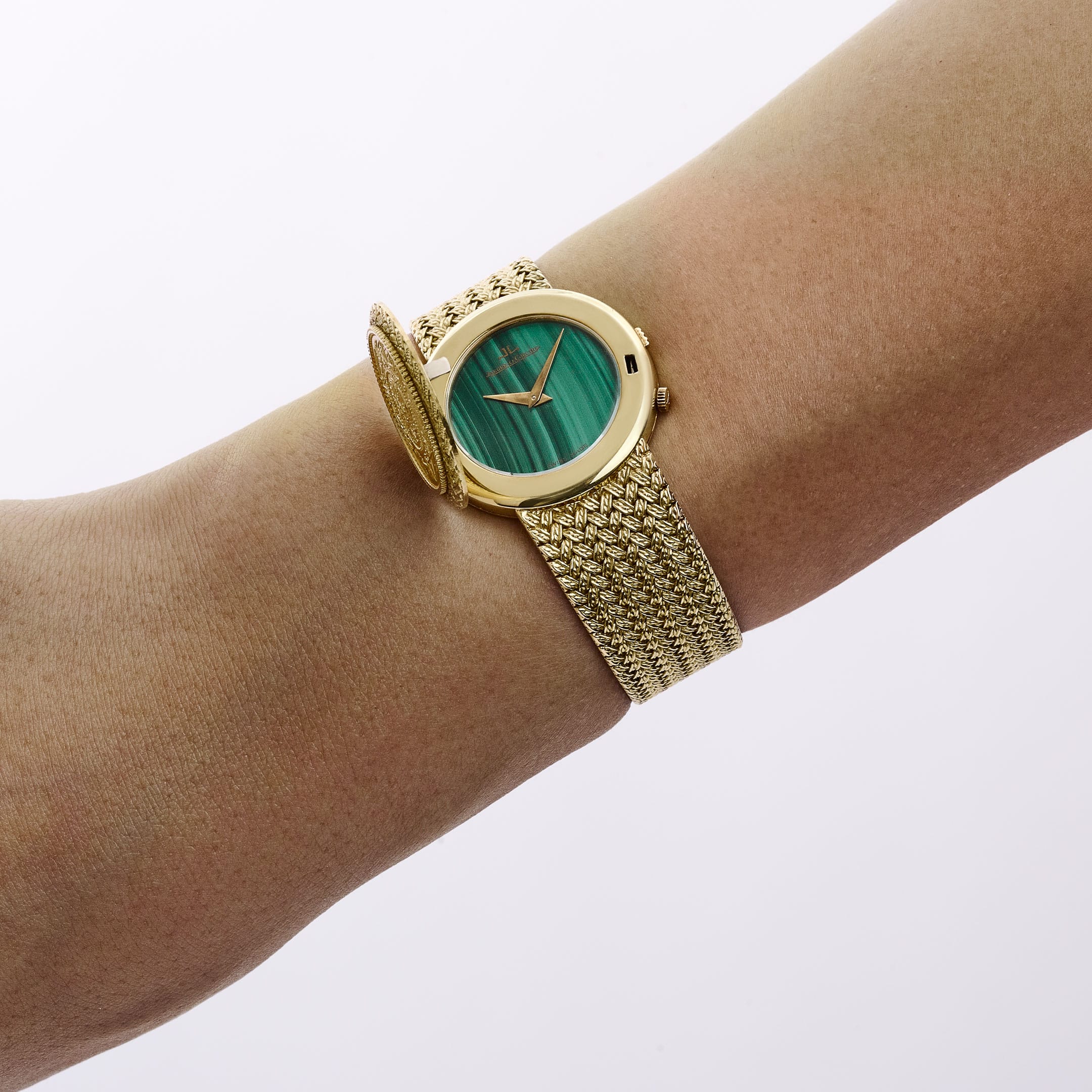 Jaeger-LeCoultre 4154 21 Yellow Gold Coin Malachite Secret Hours Dial Made For The Kingdom Of Saudi Arabia